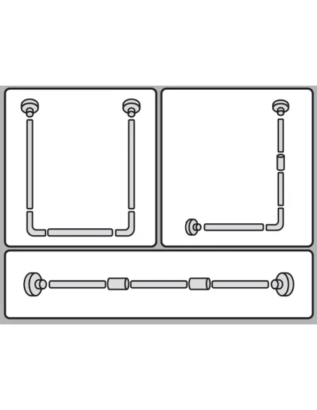 Штанга для шторки П-образная Mixxus CRA-U-90x90x90 (AC3593) универсальная, алюминий