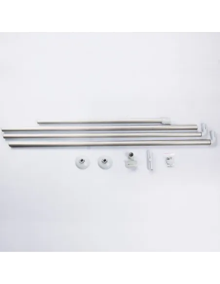 Штанга для шторки П-подібна Zerix CRS-U-80x80x80 (ZX6102) універсальна, нержавіюча сталь.