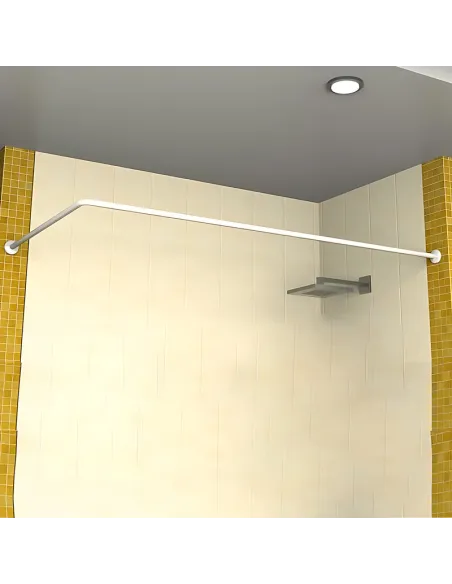 Штанга для шторки П-подібна Zerix CRS-U-80x80x80 (ZX6102) універсальна, нержавіюча сталь.