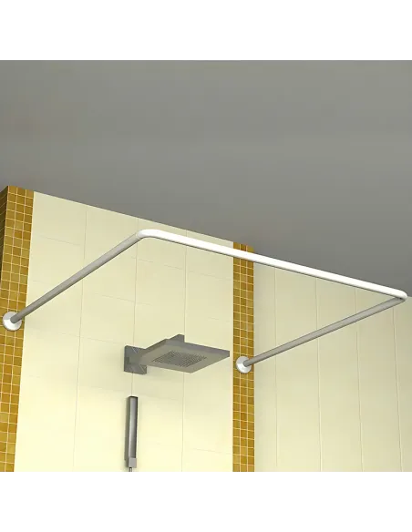 Штанга для шторки П-образная Zerix CRS-U-80x80x80 (ZX6102) универсальная, нержавеющая сталь