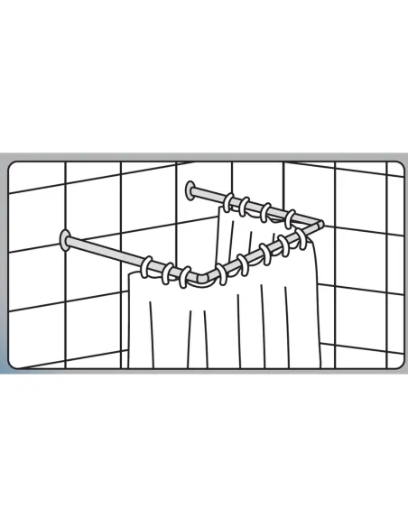 Штанга для шторки П-образная Zerix CRS-U-80x80x80 (ZX6102) универсальная, нержавеющая сталь