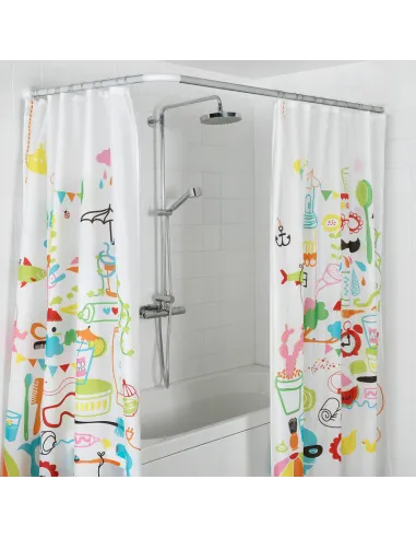 Штанга для шторки П-подібна Zerix CRS-U-90x90x90 (ZX6103) універсальна, нержавіюча сталь.