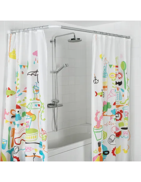 Штанга для шторки П-подібна Zerix CRS-U-90x90x90 (ZX6103) універсальна, нержавіюча сталь.