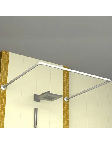 Штанга для шторки П-подібна Zerix CRS-U-90x90x90 (ZX6103) універсальна, нержавіюча сталь.