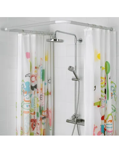 Штанга для шторки П-подібна Zerix CRS-U-90x90x90 (ZX6103) універсальна, нержавіюча сталь.