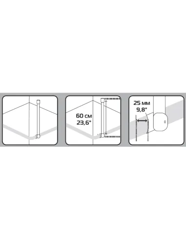 Штанга для шторки прямая Mixxus CRA-S-60 (AC3594) 60 см, алюминий