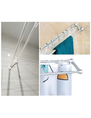 Штанга для шторки телескопическая Mixxus CRA-D-75x125 (AC3588) 75-125 см, с держателем полотенец