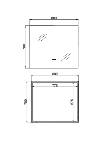 Зеркало для ванной Q-Tap Taurus (TA2) QTTAU70070048955, с LED-подсветкой Touch, с антизапотеванием