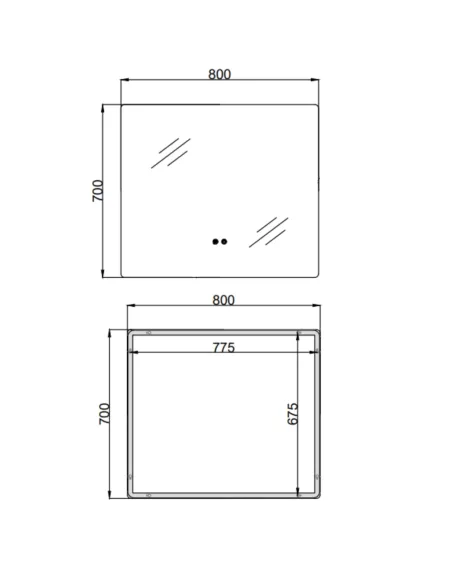 Зеркало для ванной Q-Tap Taurus (TA2) QTTAU70070048955, с LED-подсветкой Touch, с антизапотеванием