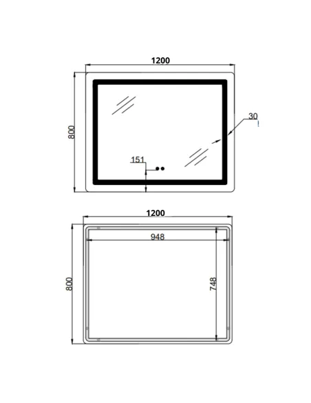 Зеркало для ванной Lidz Kubis (KU2) LDKUB120080049007, с LED-подсветкой Touch, с антизапотеванием