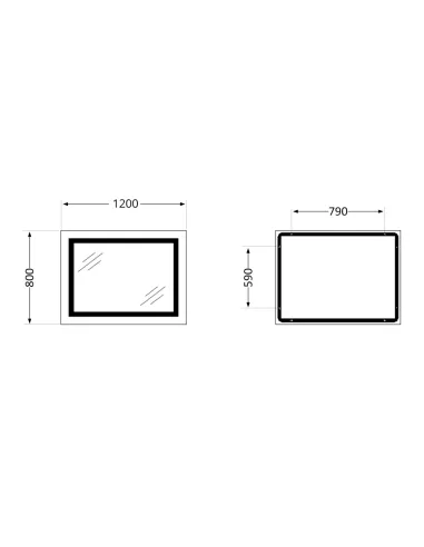 Дзеркало для ванної кімнати Lidz Kubis (KU2) LDKUB120080049008, з LED-підсвічуванням Touch, з антизапітнінням