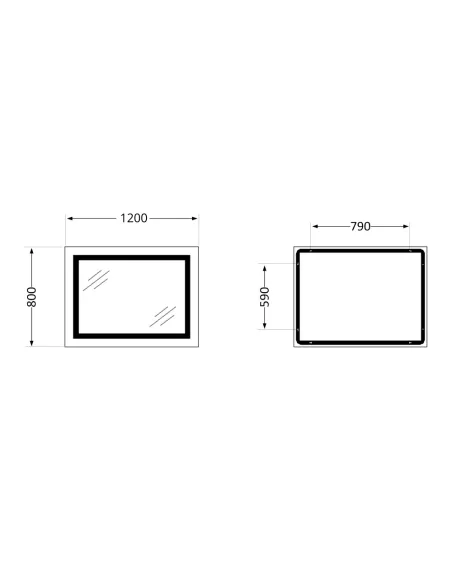 Дзеркало для ванної кімнати Lidz Kubis (KU2) LDKUB120080049008, з LED-підсвічуванням Touch, з антизапітнінням