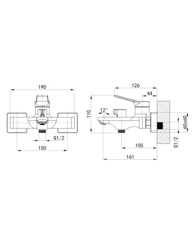 Смеситель для ванны с душем Q-Tap Arvin QTARV259CRM48640 Chrome