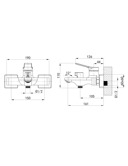 Смеситель для ванны с душем Q-Tap Arvin QTARV259CRM48640 Chrome