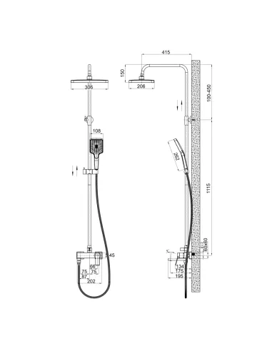 Душова система Q-Tap Arvin QTARV111CRM48643 Chrome з виливом
