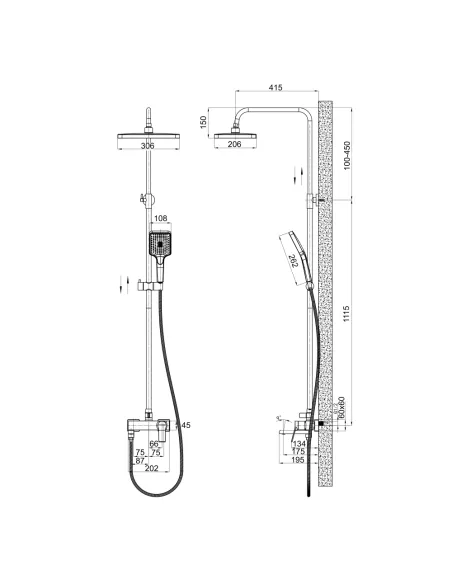 Душова система Q-Tap Arvin QTARV111CRM48643 Chrome з виливом