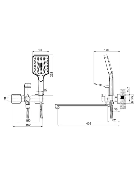 Змішувач для ванни з душем Q-Tap Nando QTNAN260CRM48652 Chrome