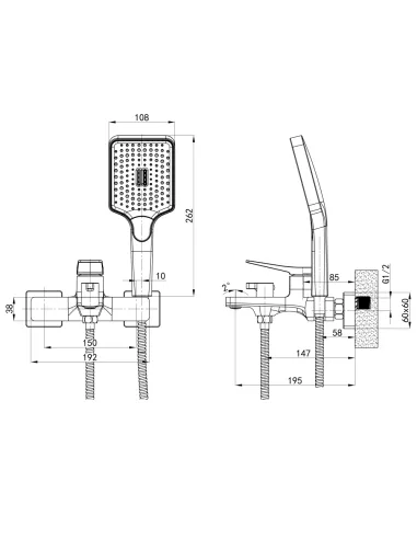 Змішувач для ванни з душем Q-Tap Nando QTNAN259CRM48651 Chrome