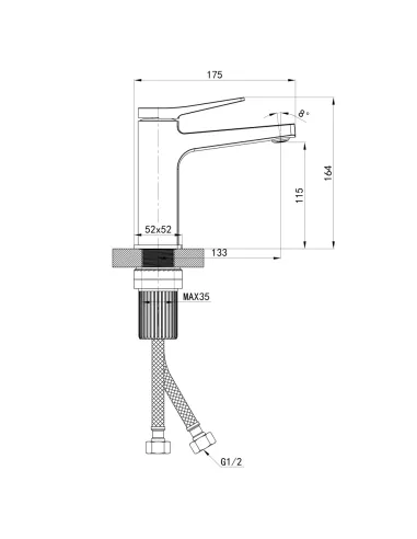 Змішувач для умивальника Q-Tap Nando QTNAN270CRM48649 Chrome, хром, одноважільний