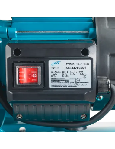 Насосна станція Leo 775313/50 1,0 кВт, напір 44 м, корпус нерж, бак 50 літрів