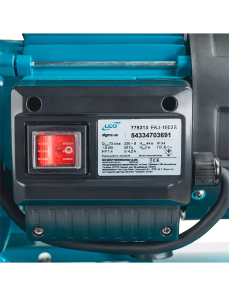 Насосная станция Leo 775313/50 1,0 кВт, напор 44 м, корпус нерж, бак 50 литров
