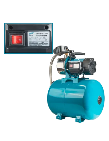 Насосна станція Leo 775313/50 1,0 кВт, напір 44 м, корпус нерж, бак 50 літрів