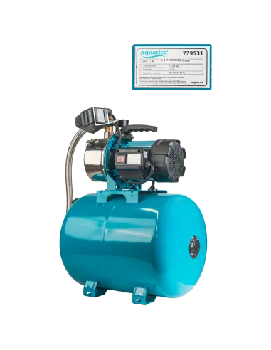 Насосная станция Leo 775313/50 1,0 кВт, напор 44 м, корпус нерж, бак 50 литров