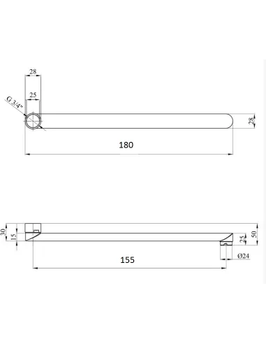 Вилив для змішувача з ванної кімнати Globus Lux SPL-350-SPOUT