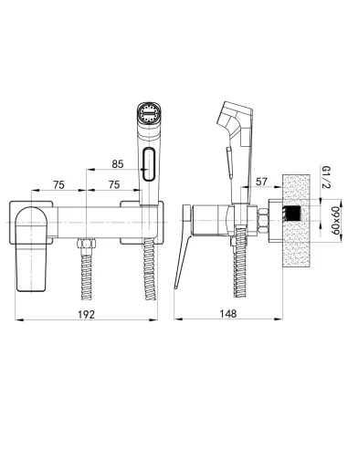 Набір для гігієнічного душу Q-Tap Nando QTNAN262CRM48654 Chrome зі змішувачем