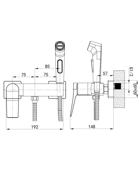Набір для гігієнічного душу Q-Tap Nando QTNAN262CRM48654 Chrome зі змішувачем