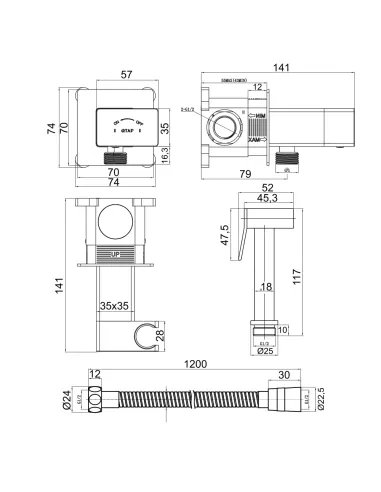Набор для гигиенического душа Q-Тap Inspai-Varius QTINSVARCRMV00440701 Chrome, со смесителем