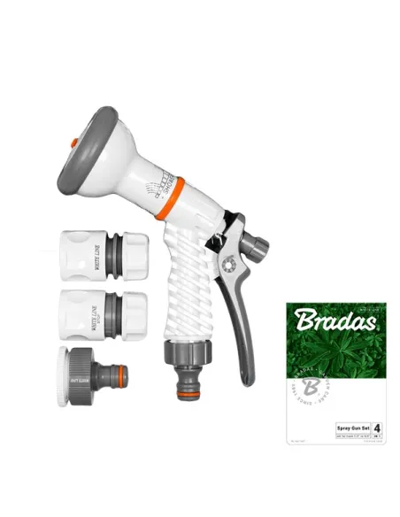 Пістолет для поливу Bradas White Line WL-EN1TSET, комплект 2 конектори та адаптер на шланг 3/4 дюйма