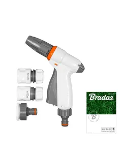 Пістолет для поливу Bradas White Line WL-EN6TSET, комплект 2 конектора та адаптер на шланг 3/4 дюйма