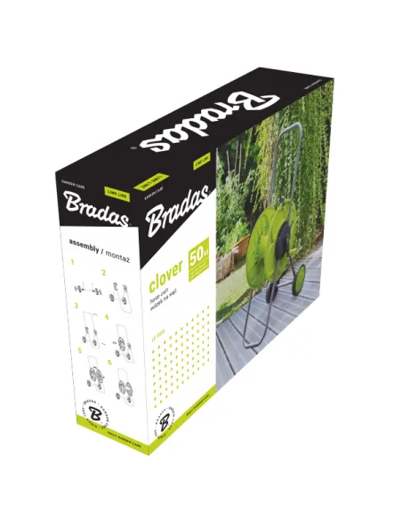 Котушка для шлангу Bradas Clover Lime Line LE-9104 50 метрів, з діаметром 1/2 дюйма, пересувна