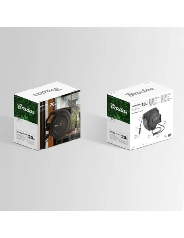 Катушка автоматическая для шланга Bradas White Line WL-W7B20, шланг 1/2 дюйма 20 метров, соединительная арматура