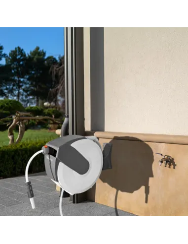 Катушка автоматическая для шланга Bradas White Line WL-W6B35, шланг 1/2 дюйма 35 метров, соединительная арматура