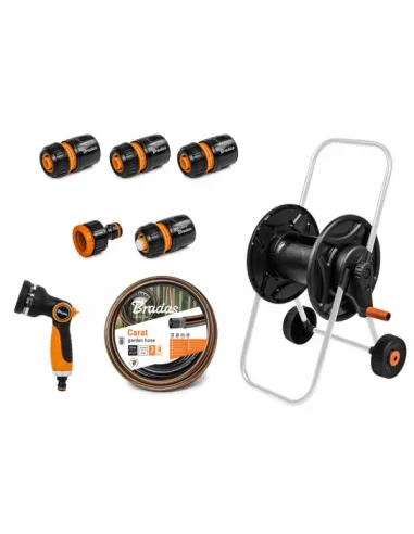 Комплект для полива Bradas Black Line ECO-AG26020SET1, катушка, шланг 1/2 20 метров и арматура