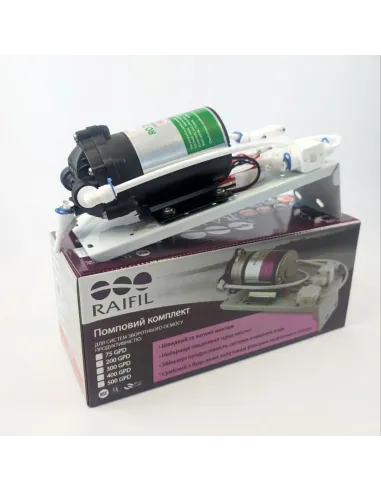 Насос для повышения давления Raifil RO-500-220 (75G) на кронштейне, датчик давления