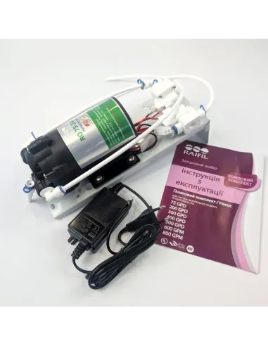 Насос для повышения давления Raifil RO-500-220 (75G) на кронштейне, датчик давления
