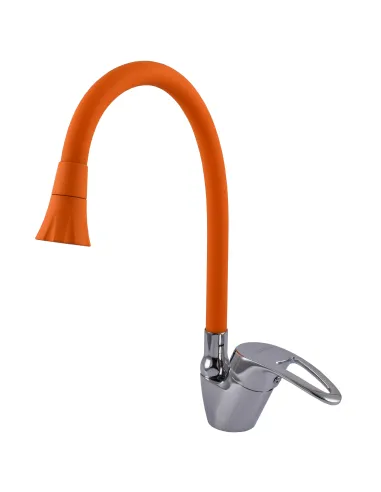 Смеситель для кухни Globus Lux Caprice GLCA-0103SA-R07 с гибким оранжевым изливом