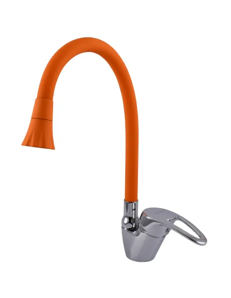 Смеситель для кухни Globus Lux Caprice GLCA-0103SA-R07 с гибким оранжевым изливом