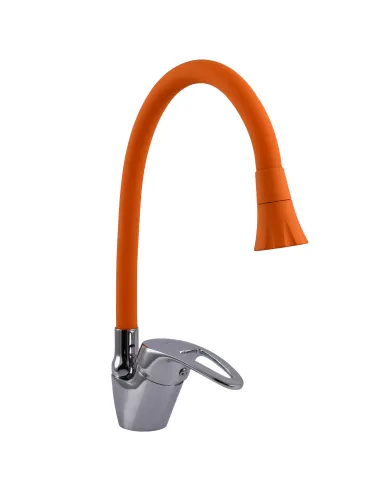 Смеситель для кухни Globus Lux Caprice GLCA-0103SA-R07 с гибким оранжевым изливом