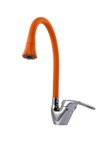 Смеситель для кухни Globus Lux Caprice GLCA-0103SA-R07 с гибким оранжевым изливом