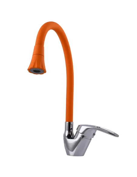 Смеситель для кухни Globus Lux Caprice GLCA-0103SA-R07 с гибким оранжевым изливом