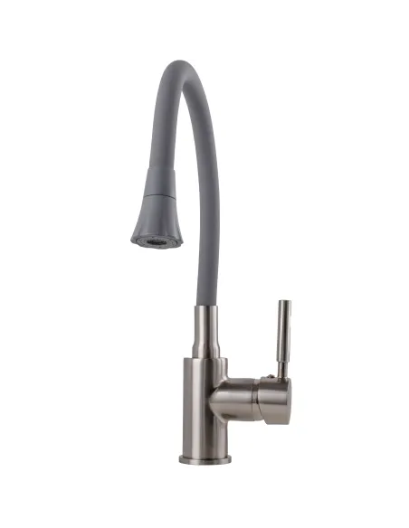 Смеситель для кухни Globus Lux Lazer GLLR-0203SA-8-G03 с гибким серым изливом