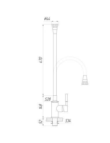Смеситель для кухни Globus Lux Lazer GLLR-0203SA-8-G03 с гибким серым изливом