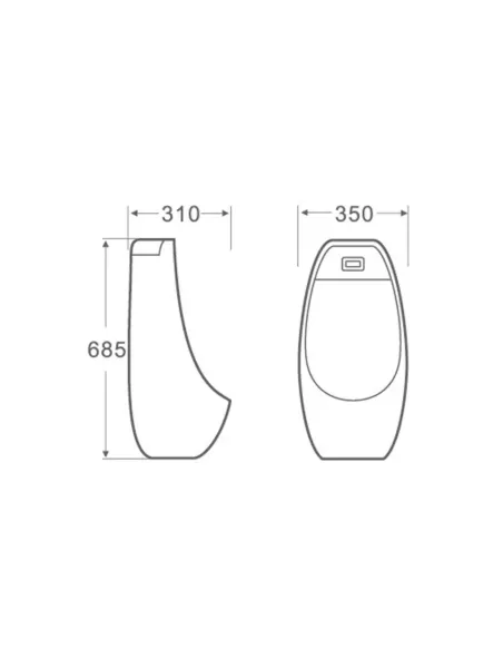 Пісуар підвісний Q-Тap Stork QT1588102HW White 685х350х310 мм, з ІЧ датчиком автоматичного змиву
