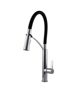 Смеситель для кухни с гибким изливом Topaz MODERNO TMD-8817-H23-BL черный гофроизлив