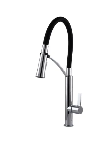 Смеситель для кухни с гибким изливом Topaz MODERNO TMD-8817-H23-BL черный гофроизлив