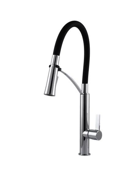 Смеситель для кухни с гибким изливом Topaz MODERNO TMD-8817-H23-BL черный гофроизлив
